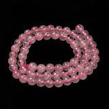 Natural  Rose Quartz Beads Strands, Round, 6mm, Hole: 1mm, about 65pcs/strand, 15 inch~16 inch, 5Strand/Set