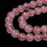 Natural  Rose Quartz Beads Strands, Round, 6mm, Hole: 1mm, about 65pcs/strand, 15 inch~16 inch, 5Strand/Set