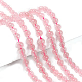 Natural  Rose Quartz Beads Strands, Round, 6mm, Hole: 1mm, about 65pcs/strand, 15 inch~16 inch, 5Strand/Set