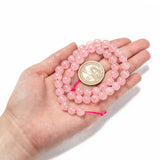 Natural  Rose Quartz Beads Strands, Round, 8mm, Hole: 1mm, about 44~48pcs/strand, 15 inch, 5Strand/Set