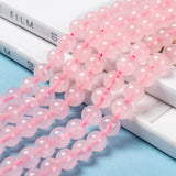 Natural  Rose Quartz Beads Strands, Round, 8mm, Hole: 1mm, about 44~48pcs/strand, 15 inch, 5Strand/Set