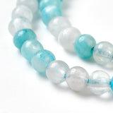 Natural Gemstone Hemimorphite Round Beads Strands, Dyed, Cyan, 4mm, Hole: 1mm, about 100pcs/strand, 15.74 inch