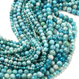 Natural Gemstone Hemimorphite Round Beads Strands, Dyed, Cyan, 8mm, Hole: 1.2mm, about 50pcs/strand, 15.74 inch