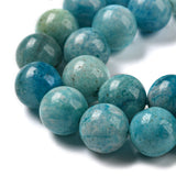 Natural Gemstone Hemimorphite Round Beads Strands, Dyed, Cyan, 8mm, Hole: 1.2mm, about 50pcs/strand, 15.74 inch