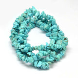 Dyed Natural Magnesite Chips Beads Strands, Dark Turquoise, 5~14x5~10mm, Hole: 1mm, about 33.85 inch, 10Strand/Set