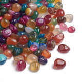 Natural Agate Beads, No Hole/Undrilled, Tumbled Stone, Vase Filler Gems, Dyed & Heated, Nuggets, 6~13mm, about 610pcs/1000g