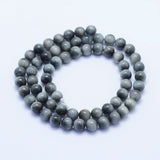 Natural Hawk's Eye Beads Strands, Eagle Eye Stone, Round, Grade A, 6~6.5mm, Hole: 1mm, about 64pcs/strand, 15.5 inch(39.5cm)