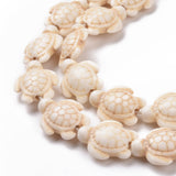 Dyed Synthetic Turquoise Beads Strands, Sea Turtle, Floral White, 17~18x14x6~8mm, Hole: 1mm, about 23pcs/strand, 15 inch, 10Strand/Set