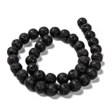 Natural Lava Rock Round Bead Strands, 10mm, Hole: 1mm, about 40pcs/strand, 15.7 inch, 20Strand/Set