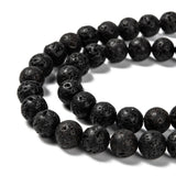 Natural Lava Rock Round Bead Strands, 10mm, Hole: 1mm, about 40pcs/strand, 15.7 inch, 20Strand/Set