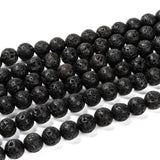 Natural Lava Rock Round Bead Strands, 10mm, Hole: 1mm, about 40pcs/strand, 15.7 inch, 20Strand/Set