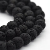 Natural Lava Rock Round Bead Strands, Lava Rock, 4mm, Hole: 1mm, about 94pcs/strand, 15.7 inch, 20Strand/Set