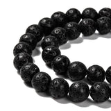 Natural Lava Rock Round Bead Strands, 8mm, Hole: 1mm, about 48pcs/strand, 14.9 inch, 20Strand/Set