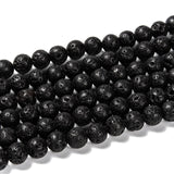 Natural Lava Rock Round Bead Strands, 8mm, Hole: 1mm, about 48pcs/strand, 14.9 inch, 20Strand/Set