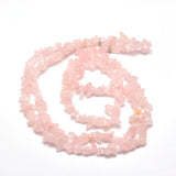 Natural Rose Quartz Chip Bead Strands, 5~8x5~8mm, Hole: 1mm, about 31.5 inch, 10Strand/Set