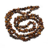 Natural Tiger Eye Chip Bead Strands, 5~8x5~8mm, Hole: 1mm, about 31.5 inch, 10Strand/Set