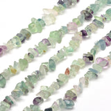 Natural Fluorite Chip Bead Strands, 5~8x5~8mm, Hole: 1mm, about 31.5 inch, 10Strand/Set