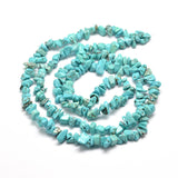 Synthetic Turquoise Chip Bead Strands, Dyed, 5~8x5~8mm, Hole: 1mm, about 31.5 inch, 10Strand/Set