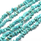 Synthetic Turquoise Chip Bead Strands, Dyed, 5~8x5~8mm, Hole: 1mm, about 31.5 inch, 10Strand/Set