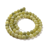 Round Frosted Natural TaiWan Jade Bead Strands, 6mm, Hole: 1mm, about 62pcs/strand, 15.5 inch, 5Strands/Set