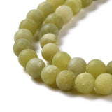 Round Frosted Natural TaiWan Jade Bead Strands, 6mm, Hole: 1mm, about 62pcs/strand, 15.5 inch, 5Strands/Set