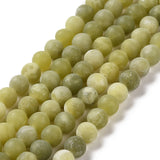 Round Frosted Natural TaiWan Jade Bead Strands, 6mm, Hole: 1mm, about 62pcs/strand, 15.5 inch, 5Strands/Set