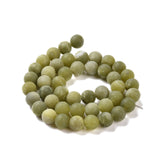 Round Frosted Natural TaiWan Jade Bead Strands, 8mm, Hole: 1mm, about 46pcs/strand, 15 inch, 5Strand/Set