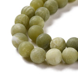 Round Frosted Natural TaiWan Jade Bead Strands, 8mm, Hole: 1mm, about 46pcs/strand, 15 inch, 5Strand/Set