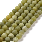 Round Frosted Natural TaiWan Jade Bead Strands, 8mm, Hole: 1mm, about 46pcs/strand, 15 inch, 5Strand/Set