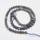 Natural Labradorite Round Bead Strands, Grade AA, 6mm, Hole: 1mm, about 66pcs/strand, 15.5 inch, 2Strand/Set