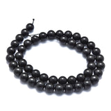 Natural Shungite Beads Strands, Round, 6~6.5mm, Hole: 0.6mm, about 61pcs/Strand, 15.35 inch(39cm), 2Strand/Set