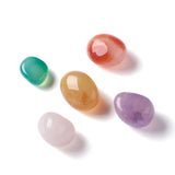 Natural Multi-Color Agate  Beads, Tumbled Stone, Vase Filler Gems, No Hole/Undrilled, Nuggets, Dyed, 12~25x8~15x7~15mm