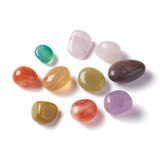 Natural Multi-Color Agate  Beads, Tumbled Stone, Vase Filler Gems, No Hole/Undrilled, Nuggets, Dyed, 12~25x8~15x7~15mm