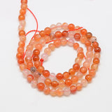 Natural Carnelian Beads Strands, Round, 4mm, Hole: 1mm, about 95pcs/strand, 14.8 inch, 5Strand/Set