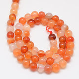 Natural Carnelian Beads Strands, Round, Grade A, 6mm, Hole: 1mm, about 62pcs/strand, 14.5 inch, 5Strand/Set