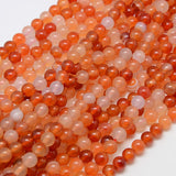 Natural Carnelian Beads Strands, Round, Grade A, 6mm, Hole: 1mm, about 62pcs/strand, 14.5 inch, 5Strand/Set