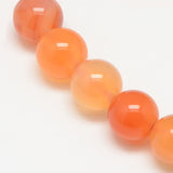 Natural Carnelian Beads Strands, Round, Grade A, 6mm, Hole: 1mm, about 62pcs/strand, 14.5 inch, 5Strand/Set