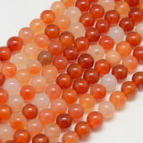 Natural Carnelian Beads Strands, Round, 8mm, Hole: 1mm, about 45pcs/strand, 15 inch, 5Strand/Set