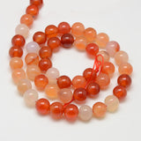 Natural Carnelian Beads Strands, Round, 8mm, Hole: 1mm, about 45pcs/strand, 15 inch, 5Strand/Set