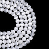 Natural Selenite Beads Strands, Grade AAA, Round, Grade AAA, 8mm, Hole: 0.9mm, about 49pcs/strand, 15.67 inch(39.8cm), 3Strand/Set