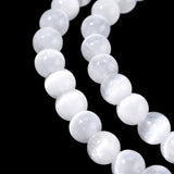 Natural Selenite Beads Strands, Grade AAA, Round, Grade AAA, 8mm, Hole: 0.9mm, about 49pcs/strand, 15.67 inch(39.8cm), 3Strand/Set