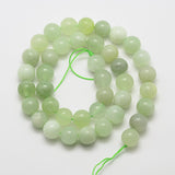 Natural New Jade Stone Round Bead Strands, 8mm, Hole: 1mm, about 47pcs/strand, 15.0 inch, 3Strand/Set