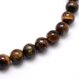 Natural Grade AB Tiger Eye Round Beads Strands, 6mm, Hole: 1mm, about 59~63pcs/strand, 15.5 inch, 10Strand/Set