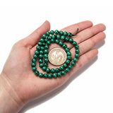 Natural Malachite Beads Strands, Round, 6mm, Hole: 1mm, about 63pcs/strand, 15.7 inch(40cm)