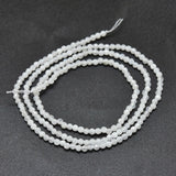 Natural Rainbow Moonstone Beads Strands, Round, Faceted, 2mm, Hole: 0.4mm, about 192pcs/Strand, 15.16 inch(38.5cm), 5Strand/Set