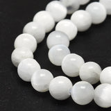 Natural Selenite Beads Strands, Round, 6~6.5mm, Hole: 0.8mm, about 58~ 62pcs/strand, 15 inch(38cm)