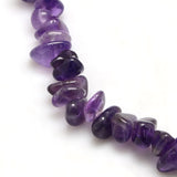 Natural Amethyst Chips Beads Strands, 8~14x4~8x3~6mm, Hole: 1mm, about 15~16 inch, 10Strand/Set