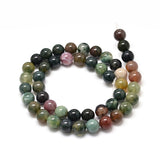 Natural Indian Agate Bead Strands, 6mm, Hole: 1mm, about 59~62pcs/strand, 15 inch, 5Strand/Set