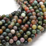 Natural Indian Agate Bead Strands, 6mm, Hole: 1mm, about 59~62pcs/strand, 15 inch, 5Strand/Set