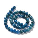 Natural Apatite Beads Strands, Round, 8mm, Hole: 1mm, about 50pcs/strand, 15.7 inch, 2Strand/Set